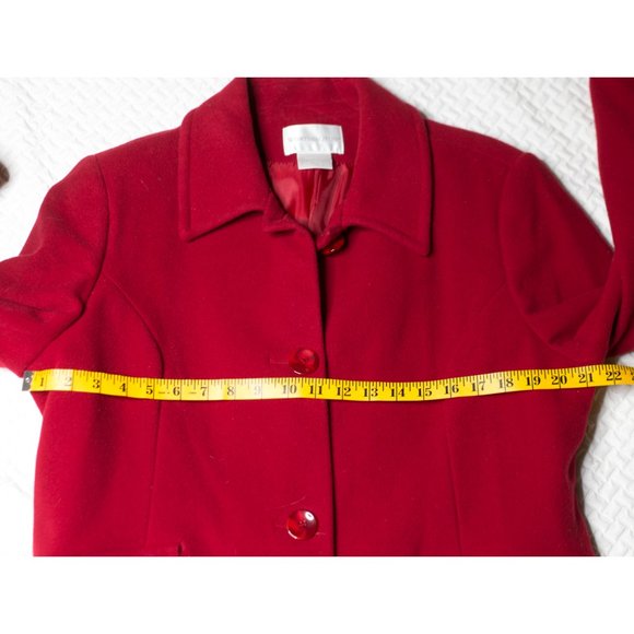 🌟$10🌟Worthington Red Wool Blend Pea Coat - Picture 5 of 6